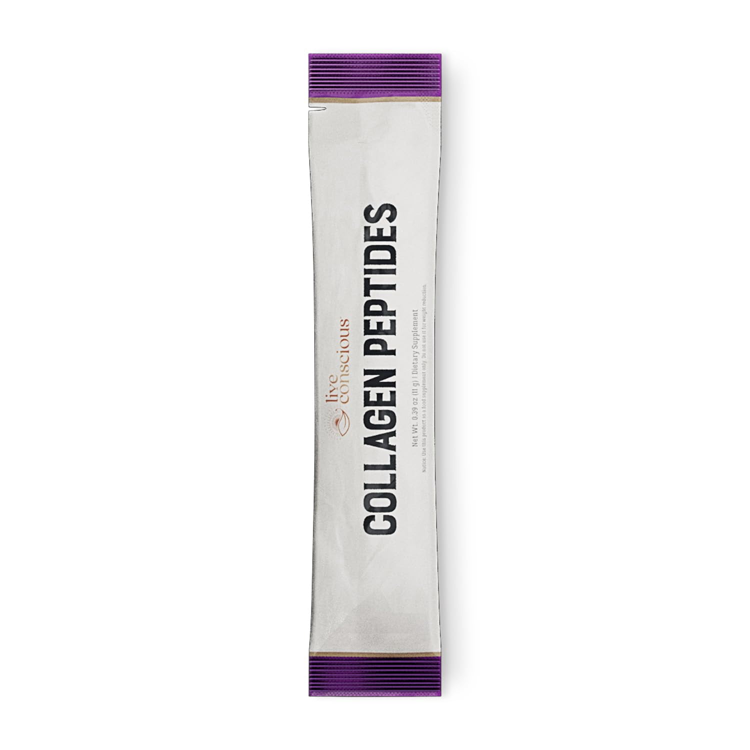 Live Conscious Collagen Peptides Packets with Biotin & Vitamin C - Grass-Fed, Hydrolyzed, Hair Skin Nail & Joint Support for Adults - 20 pack