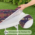 thumbnail image 5 of Purple Boho Tribal Floral and Mandalas Pattern Round Fitted Tablecloth with Elastic Edge,Dining Table Cover Waterproof,Outdoor Round Tablecloth for Camping,Dining,Indoor and Outdoor, 5 of 7