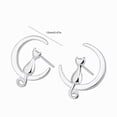 thumbnail image 3 of Cute Fashion Cat On The Moon Stud Earrings for Women Minimalist 925 Sterling Silver Mini Earring Ear Studs Jewelry Birthday Gift, 3 of 5