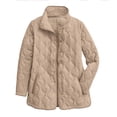 thumbnail image 7 of Womens Quilted Lightweight Jacket Button Down Stand Collar Puffer Jacket Coats Padded Outwear with Pockets, 7 of 7