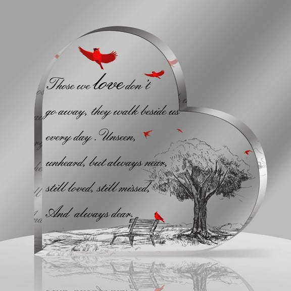Memorial Gift for loss of Loved One, Remembrance Sympathy Gifts, Condolence Bereavement Gifts, Heart Shape Acrylic Remembrance Decorations, Acrylic Heart Keepsake Mother Father Husband Wife