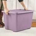 thumbnail image 4 of Sterilite 18 Gallon Tote, Plastic Storage Bin with Snap-on Lid, Purple, 4 of 9