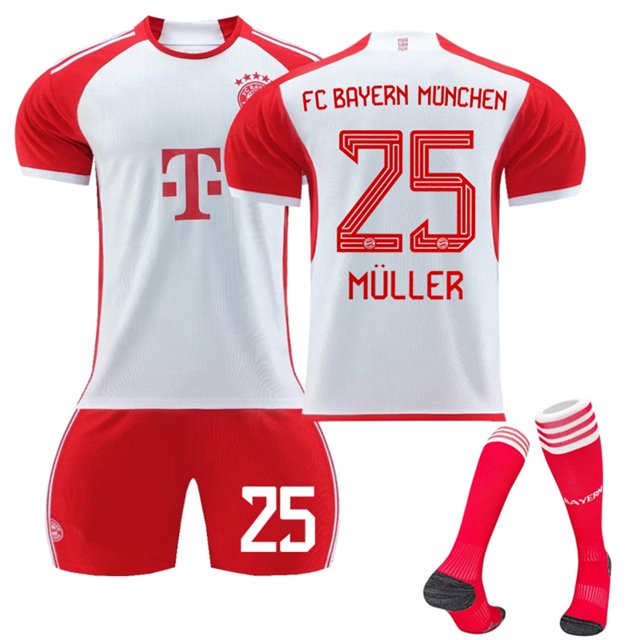 Camiseta de local del Bayern Munich 2023-2024 n.° 25 Muller Sportswear Camiseta de fútbol Conjunto de ropa deportiva: n.° L