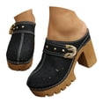 thumbnail image 3 of HSMQHJWE Sabots à Plateforme pour Femmes Mules Sandales à Talons Hauts Bout Rond Mules à Enfiler Talons Cloutés pour Femmes Chaussures Décontractées Confortables, 3 of 8