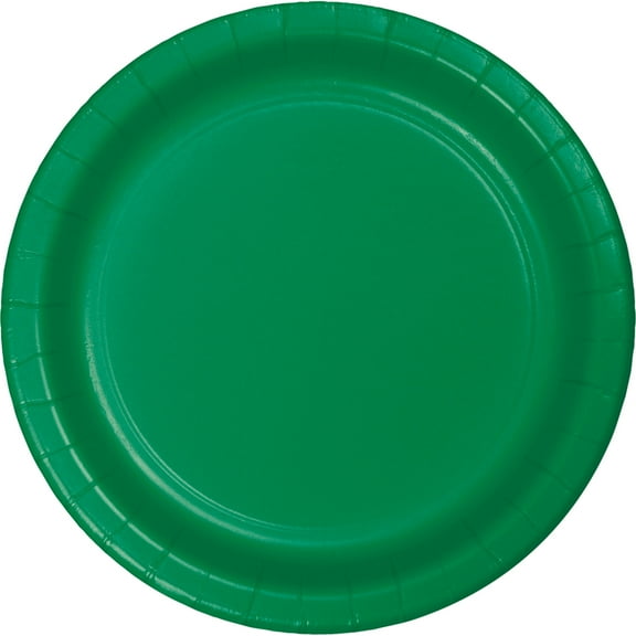 10 inch Round Paper Banquet Plate Emerald Green, Pack of 24