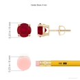 thumbnail image 2 of ANGARA Natural Basket-Set Round 2 ct Ruby Studs in 14K Yellow Gold for Women (Size-6mm) | July Birthstone, Birthday, Anniversary, Jewelry Gift for Women | Natural Ruby Earrings, 2 of 7
