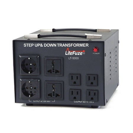 Varistor Circuit Protection - LiteFuze LT-5000 5000 Watt Voltage Converter Transformer - Step Up/Down - 110V/220V - Circuit Breaker Protection
