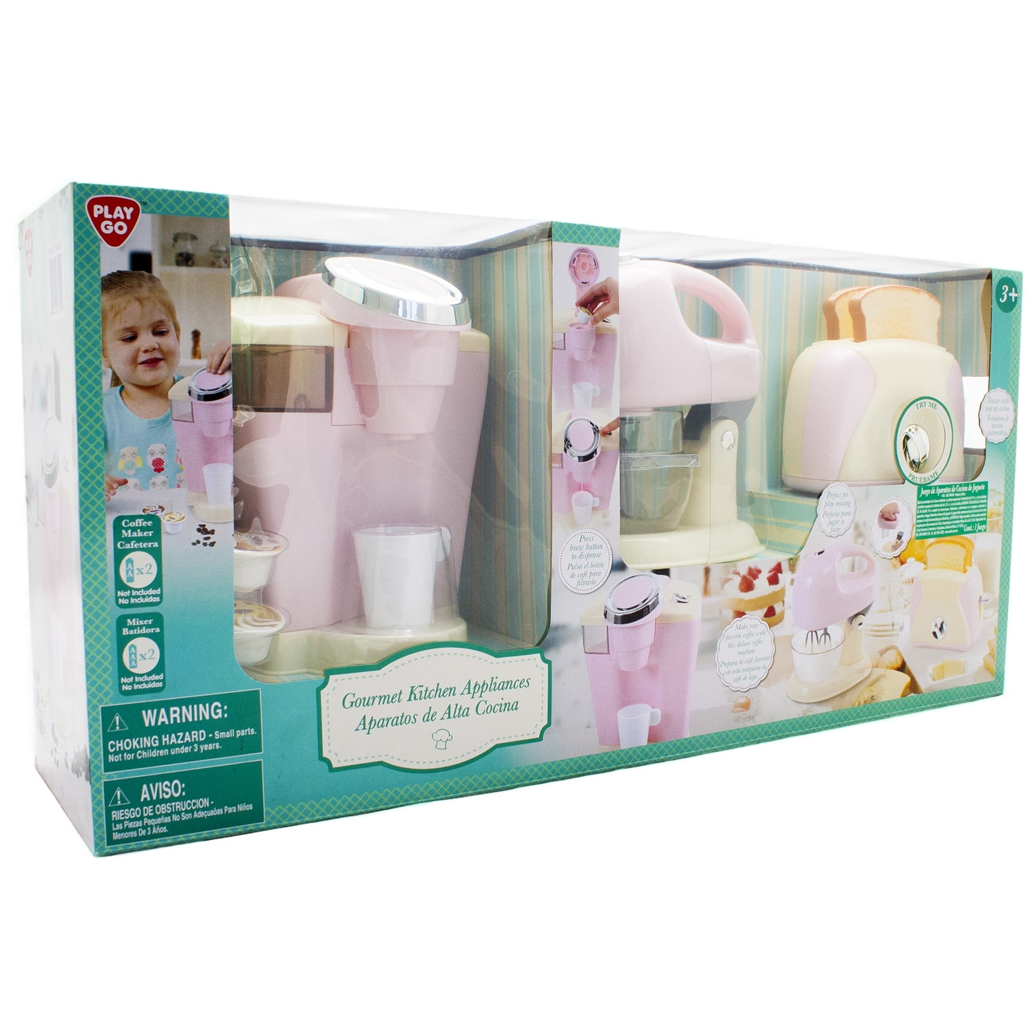 Playgo Pretend Play Gourmet Kitchen Appliance Set Single Serve Playgo Pretend Play Gourmet Kitchen Appliance Set Single Serve Coffee Maker Mixer Toaster Pink Com