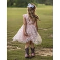 thumbnail image 5 of Oudiya Toddler Girls Tutu Fairy Dress Fluffy Ruffle Sleeve Dresses Summer Casual Tulle Party Sundress for Kids 5-6Y, 5 of 5