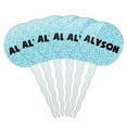 thumbnail image 1 of Alyson Cupcake Picks Toppers - Set of 6 - Blue Speckles, 1 of 1