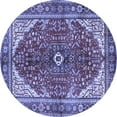 thumbnail image 1 of Ahgly Company Indoor Round Medallion Blue Traditional Area Rugs, 3' Round, 1 of 4