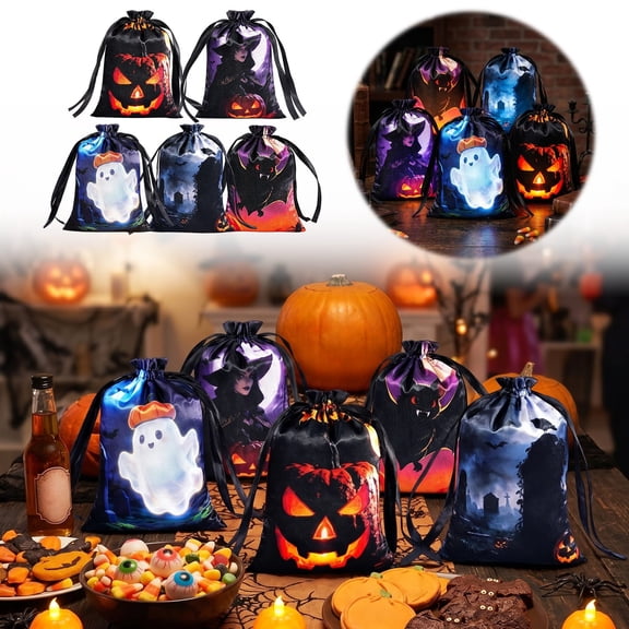 Ailezt Halloween Decor Halloween Festive Storage Pouches For Party And Centerpiece Disposable Paper For Seasonal Celebrations