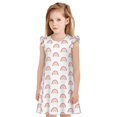 thumbnail image 1 of Fotbe Rainbow Vestido de Dormir para Niñas de 3 a 10 Años, Mangas Cortas, Estilo Princesa, Pijama Camisón con Mangas Voladas-X-Large, 1 of 6
