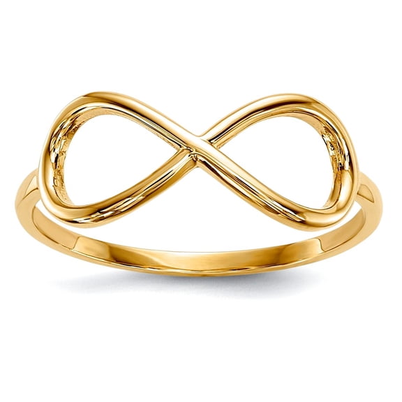 10k Gold Polished Infinity Ring 1mm Wide <mm Thick Size 7.00 Ring for Women - 1.1 Grams