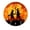FFclock020, variant on ZXCXRQFa Round Desk Clocks, Halloween Pumpkin Wall Clocks for Living Room Decor,Kitchen Clocks Wall Battery Operated - 10 Inch Round Bathroom Wall Clock Silent Non-Ticking