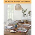 thumbnail image 5 of 15 Inch Round Placemats Set of 4, Grey Snowman Christmas Non Slip Heat Insulation PP Table Mats, Xmas Balls Snowflake Washable Place Mats for Kitchen Dining Party Table Decor, 5 of 7