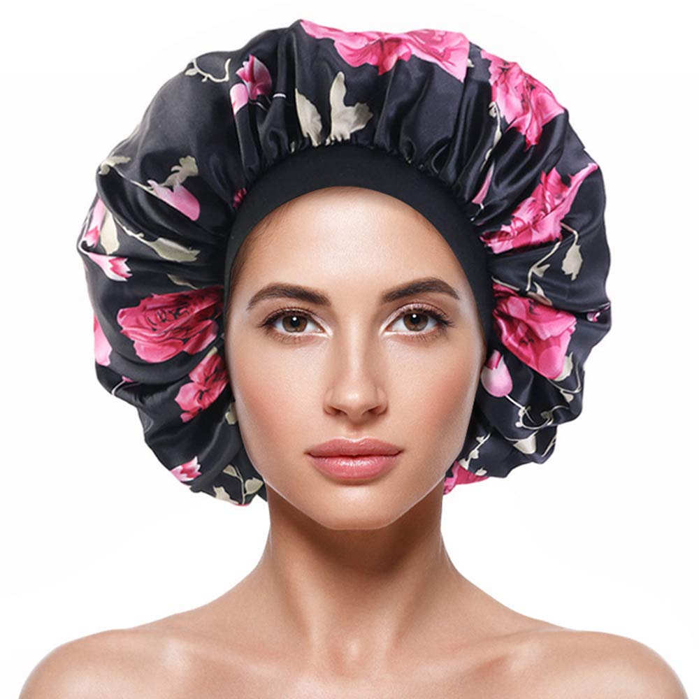 Satin Bonnet Silk Curly Natural Long 