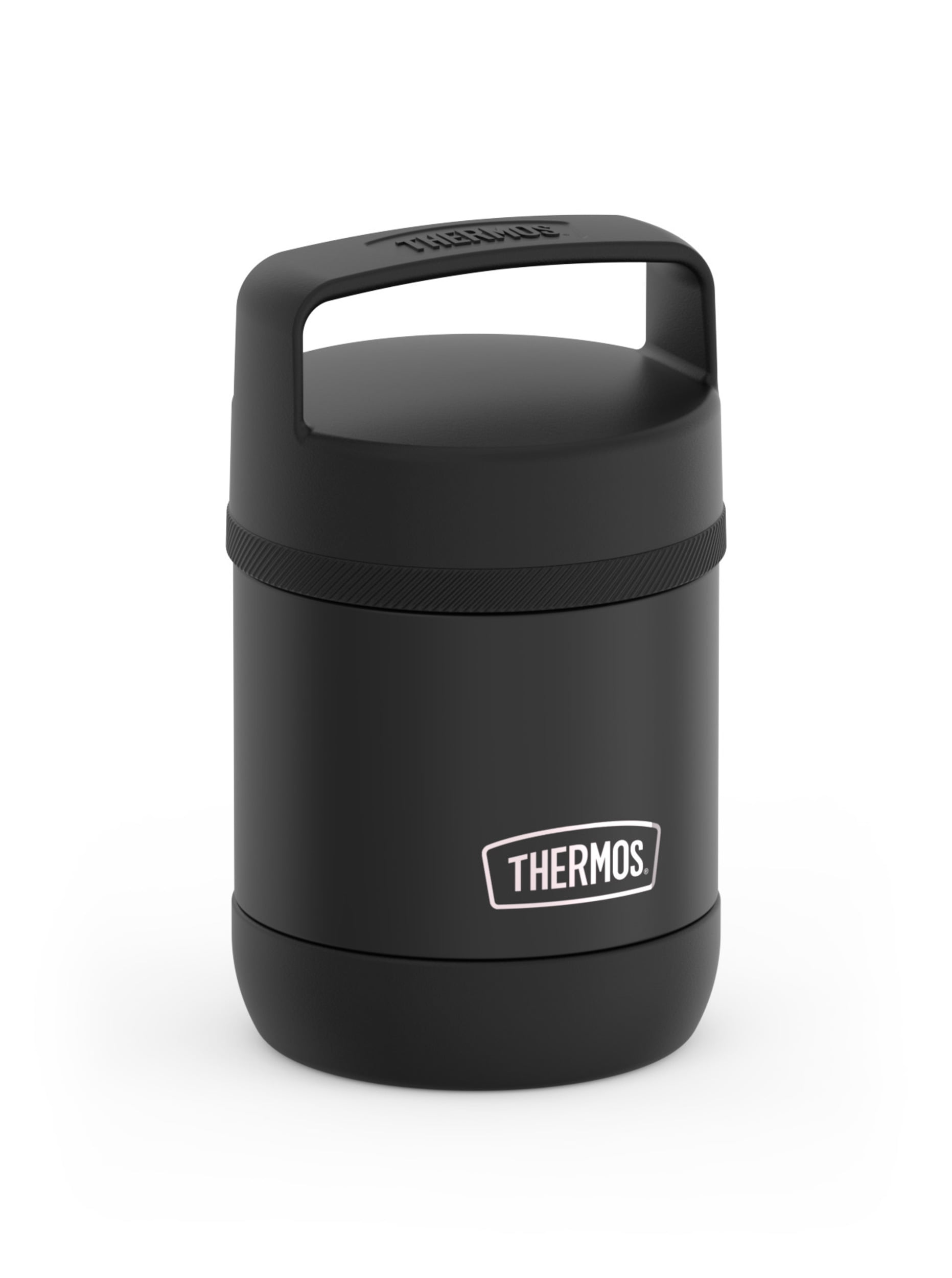 Thermos Stainless Steel Insulated Food Jar with Handle, 10oz, Black, Ideal Use for Workday Meals and Travel, Made for Portable Food Storage, Dishwasher Safe, For Hot and Cold Food