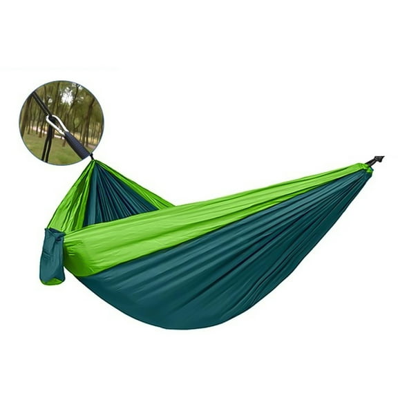 Double Hammock with Tree Straps, Extra Large Jungle Green Hammock for 2 Adults, Heavy Duty 500lbs Camping Hammock with Carabiners, Portable Breathable Outdoor Swing Bed