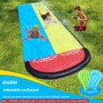 thumbnail image 3 of Summer Outdoor Inflatable Water Slide for Kids - Blue & Yellow Double/Single Lawn Water Slide with 2 Surfing Boards, Durable PVC Material, Quick Inflation, Safe & Portable Water Play Toy for Family, 3 of 5