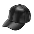 thumbnail image 3 of Unisex Leather Baseball Cap Outdoor Sport Adjustable Hat (Black), 3 of 9