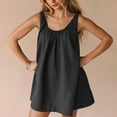 thumbnail image 3 of Efsteb Summer Dresses 2025 Trendy Womens Sleeveless Mini Dress Casual Loose Beach Vacation Sundress Tank Dress (Black,S), 3 of 7