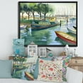thumbnail image 3 of Designart Boats In Green Spring FLOAT FRAME WALL ART, 3 of 4