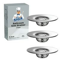 MR.Siga Bathroom Stainless Steels Sink Strainer,Bathtub Sink Drain Strainer Hair Catcher, 3 Pack