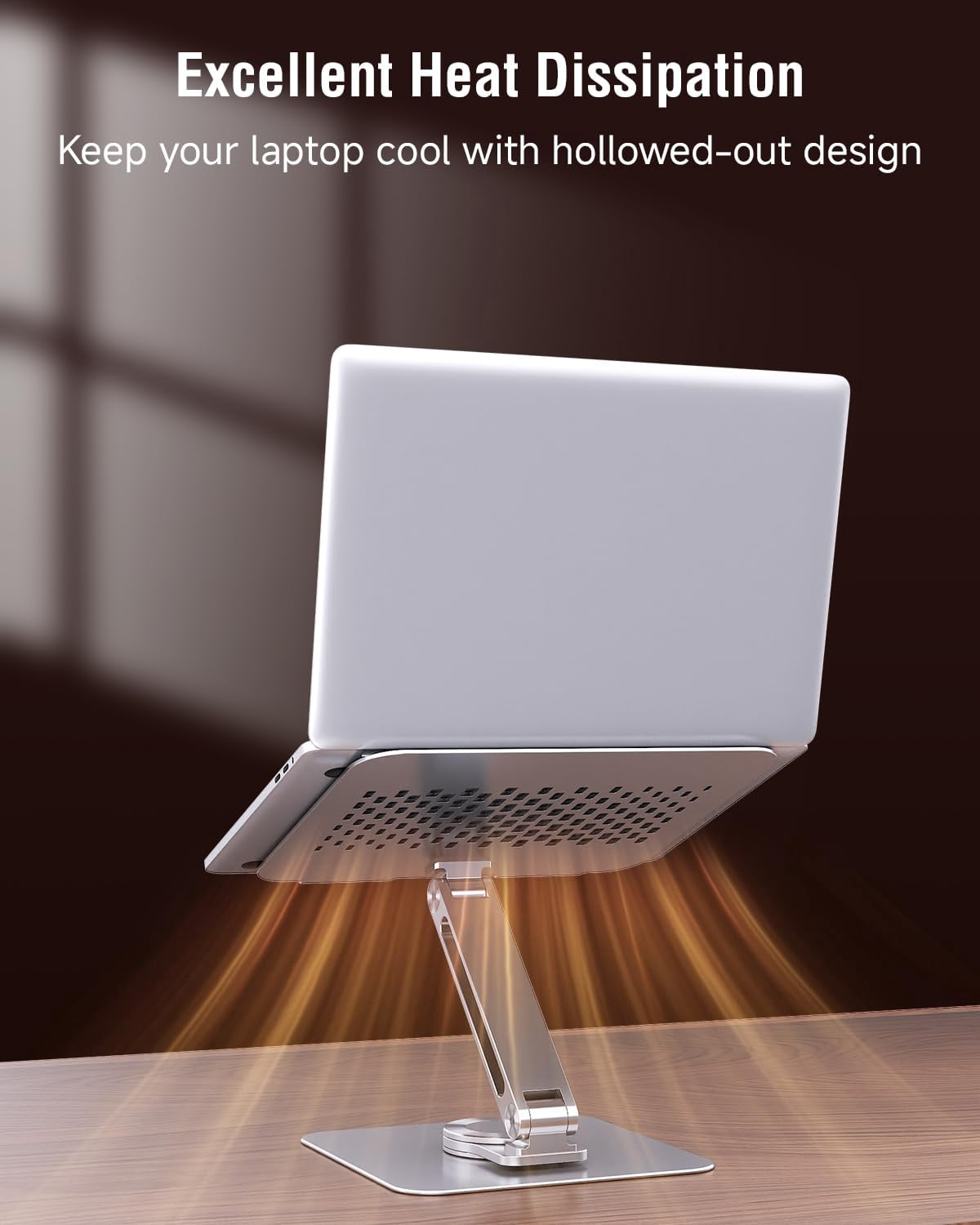 Laptop Stand For Desk  Aluminum Alloy Riser 360 Rotation Base Portable Adjustable Office Home Fits Macbook Air Pro (10"-17.3'') -