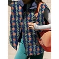 thumbnail image 7 of Women Floral Oversized Puffer Vest Cap Sleeve Winter Warm Puffy Quilted Jackets Coat, 7 of 7