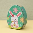 thumbnail image 1 of Rabbit Flat Egg Shaped Tinplate Box For Easter Decoration, 1 of 1