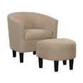 thumbnail image 4 of Convenience Concepts Take a Seat Churchill Accent Chair with Ottoman, Tan Fabric, 4 of 10