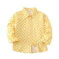 thumbnail image 1 of Tranfacy Veste à Rayures à Col en V pour Enfants de 1 à 6 Ans, Boutonnée, Manches Longues, Respirante, Automne, Décontractée, Mode, Hauts, 1 of 7