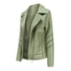 thumbnail image 5 of YUEHAO - Chaqueta de cuero fina con cuello alto y cremallera para mujer, color verde, 5 of 8