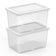 thumbnail image 4 of Sterilite 20 Qt Storage Boxes, Clear Plastic Containers with Snap Lids, Set of 18, White, 4 of 7