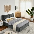 thumbnail image 2 of Queen Size Bed Frame with Storage,Lift-up Platform Bed with Upholstered Headboard,Gray, 2 of 8