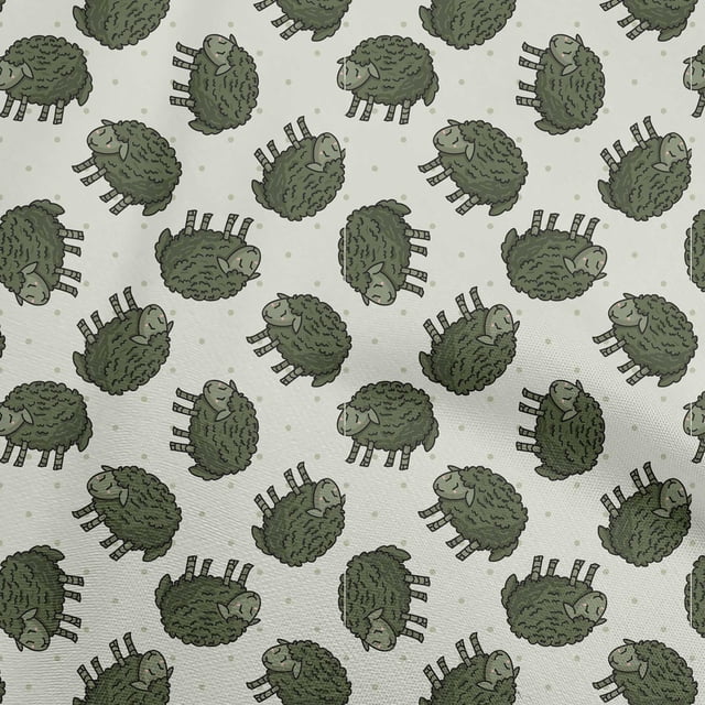 oneOone Coton Popeline Vert Foncé Tissu Enfants Mouton Robe Tissu Tissu Imprimé par la Cour 42 Pouces de Large