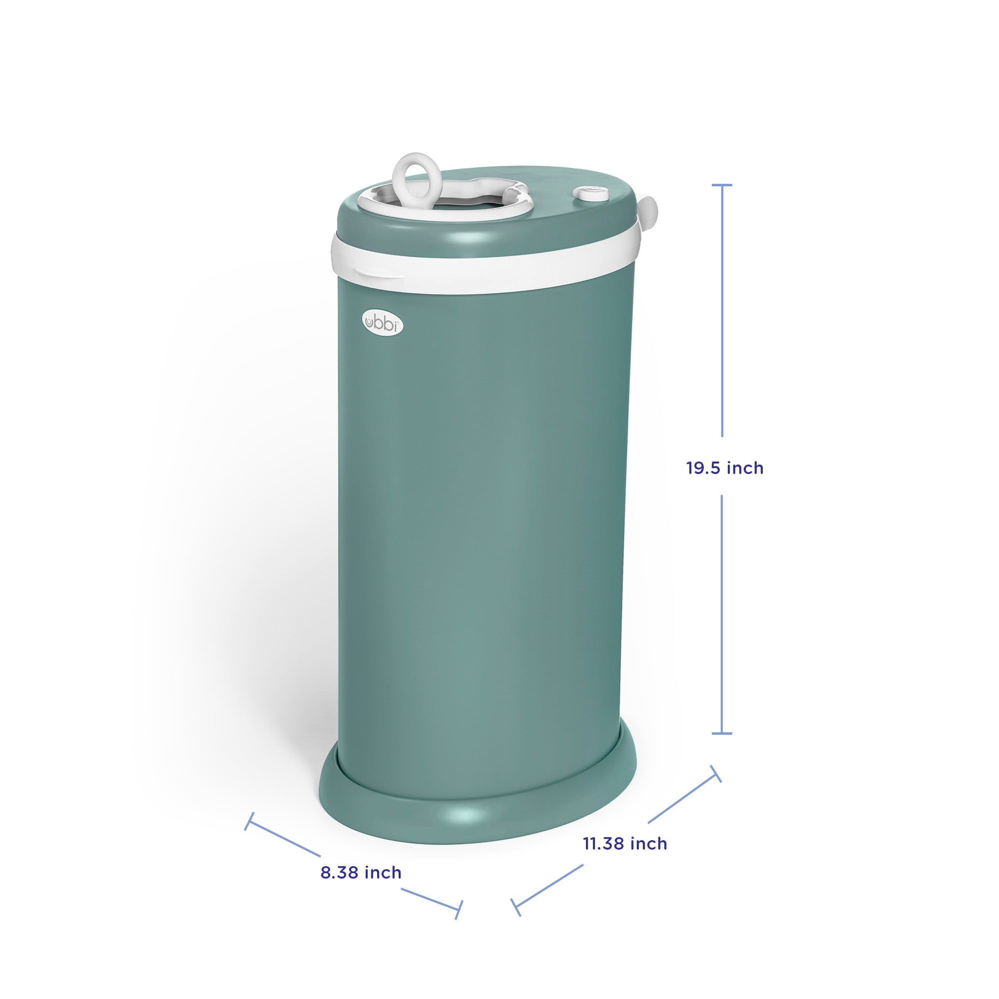 Ubbi Odor Locking Steel Diaper Pail, Baby Registry Must-Have, Open Water