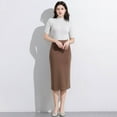 thumbnail image 2 of Women's Slim Fit Pencil Skirt Mid Length Stretchy High Waist Bodycon Elegant Formal Business Work Attire Wear, 2 of 2