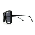 thumbnail image 3 of Womens Unique Off-set Exposed Lens Butterfly Sunglasses Black, 3 of 4