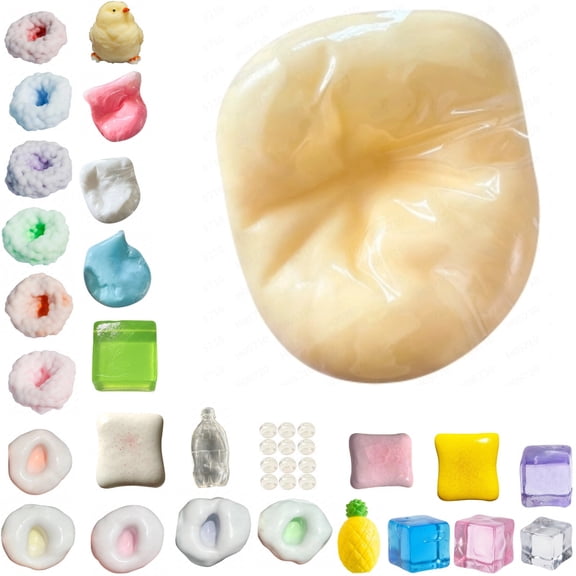 Ice Skin Squishy Toy, Solid Color Filled Squeeze Fidget Toy, Moldable Handheld Novelty Play Toy for Daily Casual Entertainment, 1 Piece
