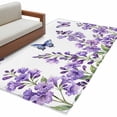 thumbnail image 6 of Purple Flowers Kitchen Runner Rug 2.7x5 Washable Runners for Hallway Non Slip Butterfly Spring Floral Watercolor Farmhouse Large Area Rug Indoor Floor Carpet for Bathroom Laundry Entryway Bedroom, 6 of 8