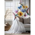thumbnail image 4 of Sheer Curtains 63 Inch Length, Hummingbird Semi Sheer Curtains Light Filtering Window Treatment, Spring Farmhouse Oil Painting Sunflowers Privacy Voile Drapes for Living Room Bedroom 52x63 Inch, 4 of 7