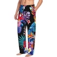 thumbnail image 2 of Uemuo Tropical Palm Leaves Pattern Men's Wide Leg Palazzo Lounge Pants with Pockets Light Weight Loose Comfy Casual Pajama Pants-Medium, 2 of 9