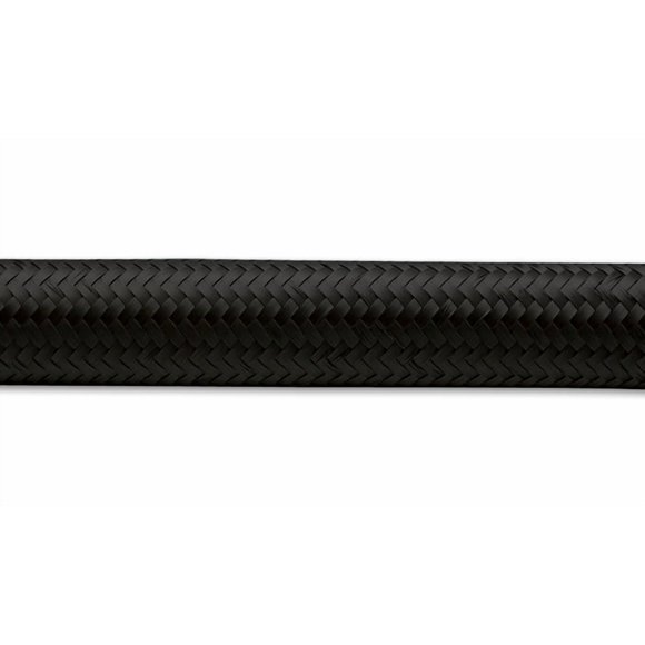 Vibrant Performance Braided Hose 11966 Fabrication Components; For Use With Coolant/Fuel/Oil/Water; -6AN; 10 Foot Length; Rated At 500 PSI; Black Nylon Braid