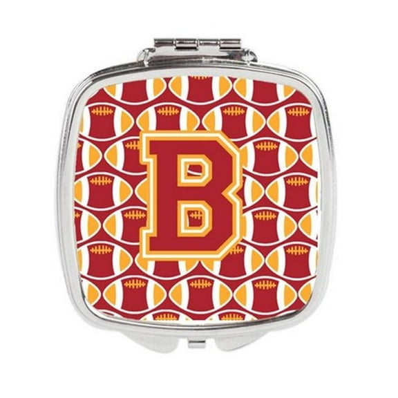 Carolines Treasures Letter B Football Cardinal & Gold Compact Mirror