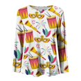 thumbnail image 4 of Outfmvch Women Mardi Gras Shirts Long Sleeve Mardi Gras Shirt Shirts for Women Mardi Gras Sweatshirts for Women Long Sleeve Tops for Women Mardi Gras Sweater for Women White L, 4 of 4