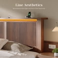 thumbnail image 5 of EnHomee Wood Bed Frame King with Headboard Bed Frame with Storage Shelf and Drawers Farmhouse Bed Frame with 2 Drawers & Charge Station & LED Light, Walnut, 5 of 10