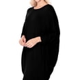 thumbnail image 3 of Women's Elegant Plus Size Loose Fit Dress Side Draped Dolman Sleeve Midi, 3 of 4