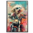 thumbnail image 2 of Spanish Water Dog Poster Riding A Motorcycle - Spanish Water Dog Canvas Wall Art For Bedroom Decor - Vintage Wall Art - Bedroom Accessories, 2 of 6